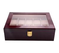 Okeeyseda Luxury Wooden Watch Box Watch Holder Box for Watches Men Glass Top Jewelry Organizer Box 10 Grids Watch Organizer