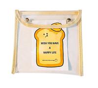 Okeeyseda PVC Snap Button Bag Pencil Case Test Paper Stationery Storage Bag Large Capacity Waterproof Transparent Document Bag