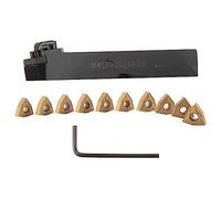 Okeeyseda Set of 20mm Lathe Turning Tool Holder MWLNR2020K08 + 10 WNMG0804 Carbide Inserts