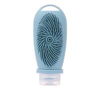 Okeeyseda Travel-Friendly Silicone Bottles with Cleansing Brush - Portable Shampoo and Lotion Containers, D