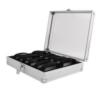 Okeeyseda Useful Aluminium Watches Box 12 Grid Slots Jewelry Watches Display Storage Box Square Case Suede Inside Rectangle Watch Holder