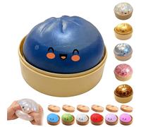 OKESYO Dumpling Squishy, Giant Squishy Dumpling Toy with Steamer Box, Mystery Rainbow Dumplings, Glitter Dumplings Stress Ball, Anxiety Relief Squeeze Fidget Toys Adults