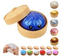 OKESYO Dumpling Squishy, Giant Squishy Dumpling Toy with Steamer Box, Mystery Rainbow Dumplings, Glitter Dumplings Stress Ball, Anxiety Relief Squeeze Fidget Toys Adults