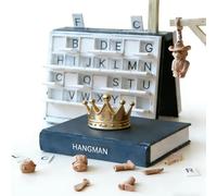 OKESYO Hangman Book Game, playbook hangman board games, 3D Printed Magnetic Chess Set, Four in a Row, Sea Battle, Backgammon, Mancala, Portable Books Design Chess Set for Adults