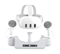 OKESYO Meta Quest 3 Charging Station, Meta Quest 3 Accessories Charging Station with Non-Slip Mat, Includes 2 x 600 mAh Batteries, USB Data Cable, Charging VR Headset and Controller at the Same Time
