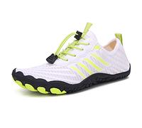 OKESYO Unisex Barefoot Shoes Men Women Water Shoes Non-Slip Trail Running Shoes Summer Breathable Fitness Shoes with Wide Toe Box Quick Drying EU 36-47, A03 White, 9 UK
