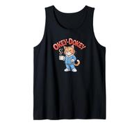 Okey-Dokey Cat Coffee Pajamas Funny Morning Humor Design Tank Top