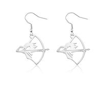 OKEYCH Archer Gift Archery Earrings Arrow Fan Jewelry Hunting Lover Gift, Metal, alloy