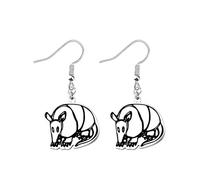 OKEYCH Armadillo Lover Gift Armadillo Shape Earrings Who Loves Armadillo Jewelry Wildlife Conservation gift, Metal, alloy