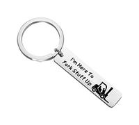 OKEYCH Forklift Driver Gift I'm Here To Fork Stuff Up Keychain Forklift Operator Jewelry Forklift Gift, Fork Stuff Up Keychain, Medium