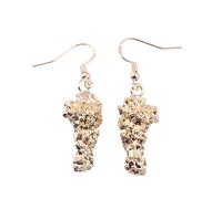 OKEYCH Fried Chicken Lover Gift Fried Chicken Legs Stud Earrings Simulated Food Jewelry Barbecue Food Gift, Metal, alloy