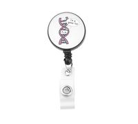 OKEYCH Future Geneticist Gift I'm A Gene-ius Badge Reel Genetics Doctor Nurse Badge Holder Biology DNA Strand Double Helix Gift (I'm A Gene-ius B)
