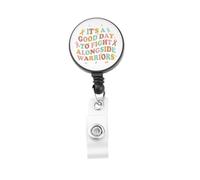 OKEYCH Future Oncology Gift It's A Good Day to Fight Alongside Warriors Badge Reel Oncologist Doctor Badge Holder Cancer Nurse Thank You Gift (Fight Alongside Warriors B)