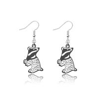 OKEYCH Honey Badger Lovers Gift Honey Badger Earrings Who Loves Honey Badgers Jewelry Animal Lover Gift Zookeeper Gift, Metal, alloy