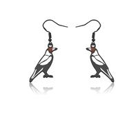 OKEYCH Magpie Lover Gift Magpie Design Earrings Magpie Fan Jewelry Magpie Owner Breeder Gift, Metal, alloy