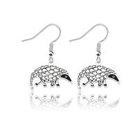OKEYCH Pangolin Lover Gift Pangolin Shape Earrings Who Loves Pango-lin Jewelry Pango-lin Breeder Present Wildlife Conservation Merch, Metal, alloy