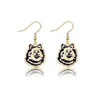 OKEYCH Pomeranian Lover Gift Pomeranian Earrings Pomeranian Mom Jewelry Pomeranian Owner Gift, Metal, alloy