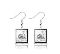 OKEYCH Reader Bookish Gift Smutville Stamp Earrings Reader Destination Jewelry Book Nerd Gift, Metal, alloy