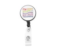 OKEYCH RN Gift I'm Not Qualified to Diagnose But I Have Theories Badge Reel Medical Assistant Badge Holder CNA LVN Nurse Gift (-I Have Theories B)