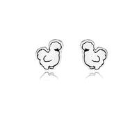 OKEYCH Silkie Chicken Lover Gift Silkie Chicken Stud Earrings Silkie Chicken Owner Jewelry Farm Life Farmer Gift, Metal, alloy