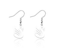 OKEYCH Swan Lover Gift Swan Shape Earrings Who Loves Swan Jewelry Swan Mom Mama gift, Metal, alloy
