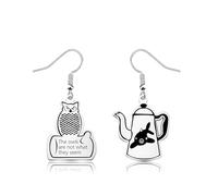 OKEYCH TV Show Inspired Gift The Owls Are Not What They Seem Earrings Crime Show Fandom Jewelry Cosplay Merch, Metal, alloy