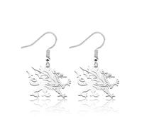 OKEYCH Wales Pride Gift Welsh Dragon Earrings Welshman Wales Jewelry Wales Merch, Metal, alloy