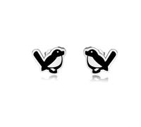 OKEYCH Willie Wagtail Lover Gift Willie Wagtail Stud Earrings Willie Wagtail Owner Jewelry Australian Bird Watcher Biding Gift, Metal, alloy