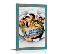 OKFPLM Jay And Silent Bob Strike BackRetro Style Poster Canvas Wall Art Vintage Asian Decor Print for Bedroom & Living Room Decorations16x24inch(40x60cm) Frame-style