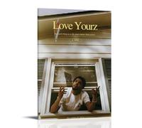 OKFPLM Love Yourz by J. ColeRetro Style Poster Canvas Wall Art Vintage Asian Decor Print for Bedroom & Living Room Decorations08x12inch(20x30cm) Frame-style