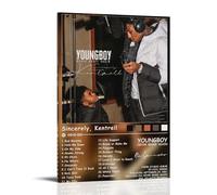 OKFPLM Sincerely, Kentrell YoungBoy Never Broke AgainRetro Style Poster Canvas Wall Art Vintage Asian Decor Print for Bedroom & Living Room Decorations16x24inch(40x60cm) Frame-style