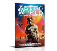 OKFPLM Travis Scott AstroworldRetro Style Poster Canvas Wall Art Vintage Asian Decor Print for Bedroom & Living Room Decorations12x18inch(30x45cm) Frame-style