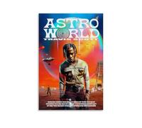 OKFPLM Travis Scott AstroworldRetro Style Poster Canvas Wall Art Vintage Asian Decor Print for Bedroom & Living Room Decorations12x18inch(30x45cm) Unframe-style