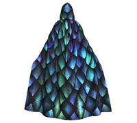 OKFSTY 3d Magical Dragon Scales Pattern Masquerade Party Costume Cape,Adult Hooded Cloak,For Gothic Medieval Renaissance Wear