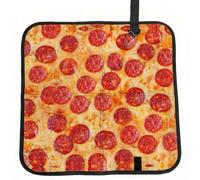 OKFSTY 3d Pizza Pepperoni Print Fold Away Seat Cushion Portable Outdoor Pad Polyester Bleacher Bench Mat Travel Picnic Pad