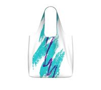 OKFSTY 90'S Cup Design Print Printed Reusable Tote 25l Polyester Grocery Shopper Packable Washable Modern Carryall