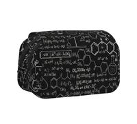 OKFSTY Abstract Science Chemistry Illustration 3D Printing Double Layer Pen Pencil Case,Large Capacity Storage Pen Pouch for School Supplies for Kids