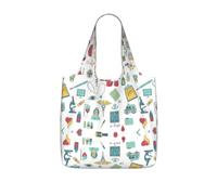 OKFSTY Abstraction Biology Chemistry4 Print Printed Reusable Tote 25l Polyester Grocery Shopper Packable Washable Modern Carryall