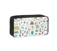 OKFSTY Abstraction Biology chemistry4 Printed School Stationery Pouch Roomy Pencil Organizer Durable Zip Bag Polyester Case for Daily Carry