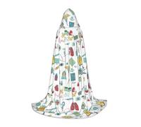 OKFSTY Abstraction Biology Chemistry4 Teen Hooded Cape For Halloween Party Witch Vampire Wizard Masquerade Ball Costume Cosplay Gear