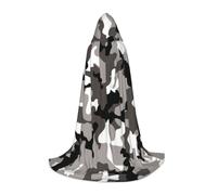 OKFSTY Ack Grey White Camo Printing Hooded Cape For Teenagers,Halloween Hooded Cape For Teenagers, Suitable For Themed Parties,Comic Con
