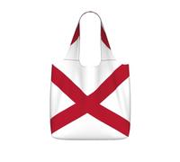 OKFSTY Alabama State Flag Print Printed Reusable Tote 25l Polyester Grocery Shopper Packable Washable Modern Carryall