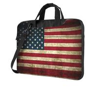 OKFSTY American Flag Print Soft Fabric Laptop Bag Oxford Cloth Shoulder Tote Comfortable Padded Case For Everyday Use
