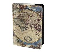 OKFSTY Ancient Map World Globe Printing Fashion Passport Holder Personalized Printed Cowhide Id Holder Travel Passport Cover 5.5 in