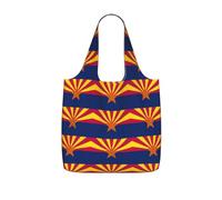 OKFSTY Arizona State Flag Print Printed Reusable Tote 25l Polyester Grocery Shopper Packable Washable Modern Carryall