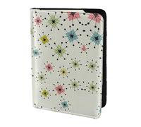 OKFSTY Atomic Stars Retro Pattern Printing Fashion Passport Holder Personalized Printed Cowhide Id Holder Travel Passport Cover 5.5 in