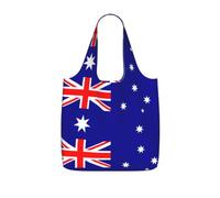 OKFSTY Australian Flag Print Printed Reusable Tote 25l Polyester Grocery Shopper Packable Washable Modern Carryall