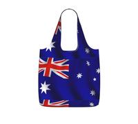 OKFSTY Australian Flag Print Printed Reusable Tote 25l Polyester Grocery Shopper Packable Washable Modern Carryall