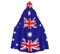 OKFSTY Australian Flag Printing Adult Halloween Large Hooded Cloak 57.8 Inches Length, Suitable For Masquerade Costumes, Comic Con