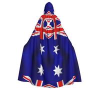 OKFSTY Australian Flag Printing Adult Halloween Large Hooded Cloak 57.8 Inches Length, Suitable For Masquerade Costumes, Comic Con